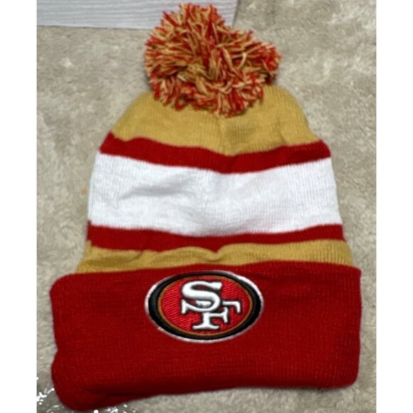 San Francisco 49ers Knit Beanie With Pom Bud Light NFL Sponsor Logo Football - Picture 4 of 6